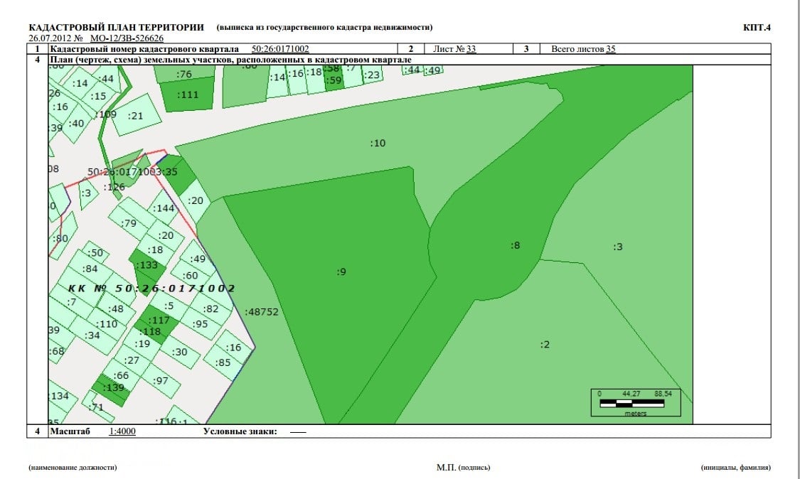 Кадастровый план участка в Гатчине